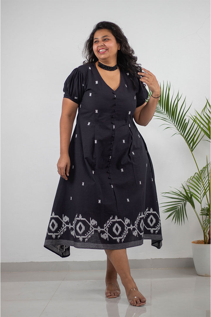 Plus Black Loopy Cotton Dress