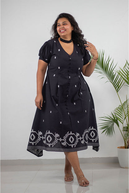 Plus Black Loopy Cotton Dress