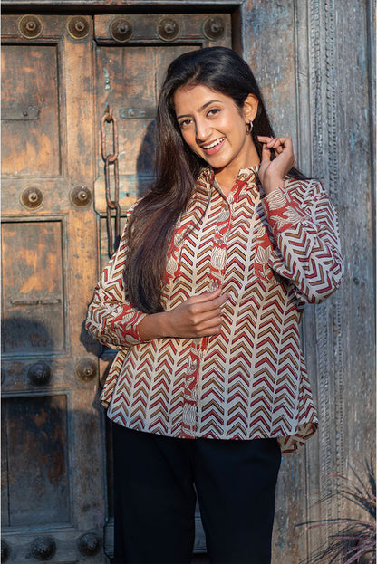 Upward Block printed Cotton Shirt