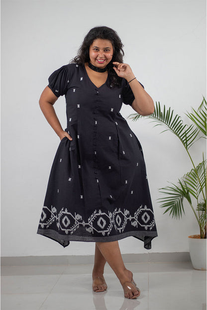 Plus Black Loopy Cotton Dress