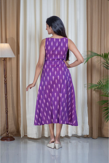 Ikhat Purple Pocket Cotton Dress
