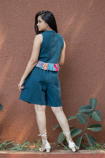 Cotton Denim skot Cord Set