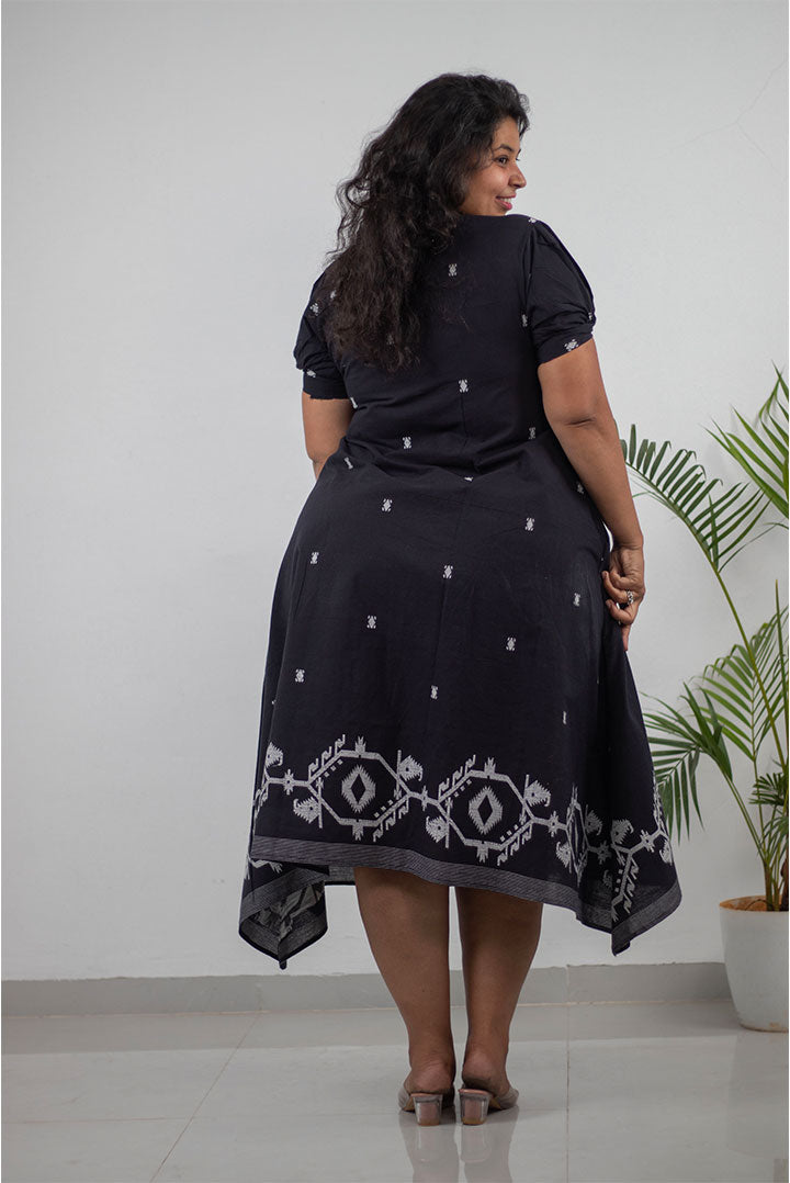 Plus Black Loopy Cotton Dress