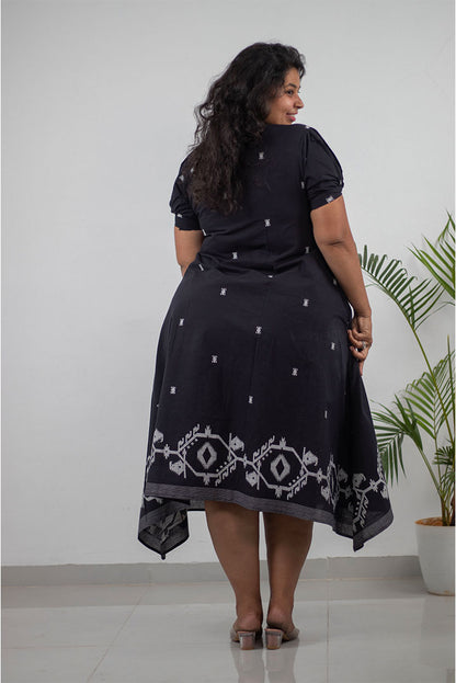 Plus Black Loopy Cotton Dress