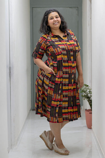 Plus Collar Neck Dress