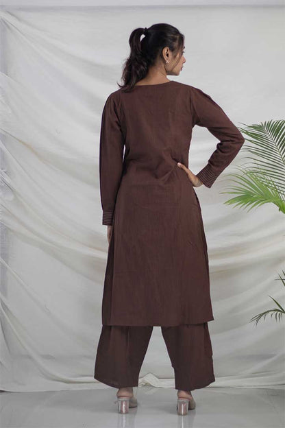 Brown Cotton Office Cord Set