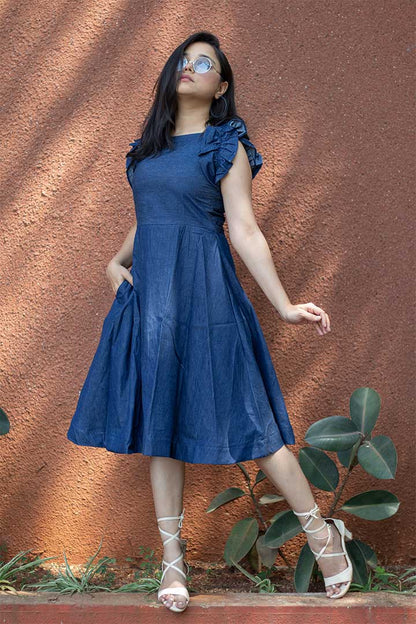 Cotton Denim Dino Dress