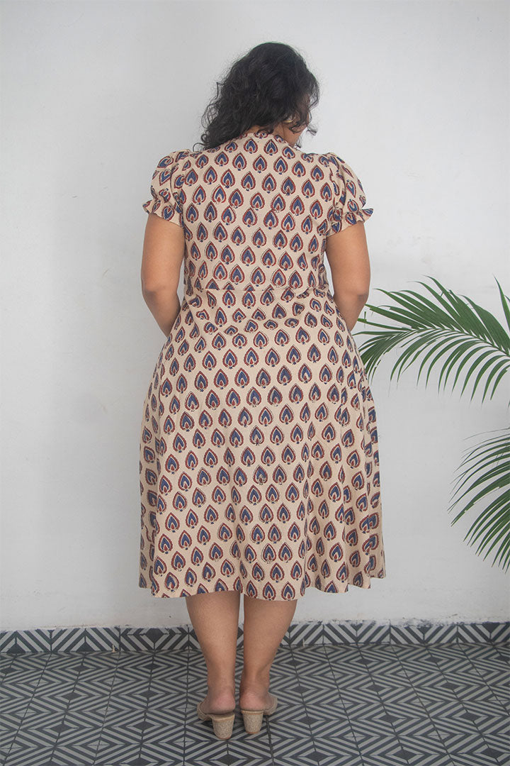 Plus Queens Anna Block Print Cotton Dress