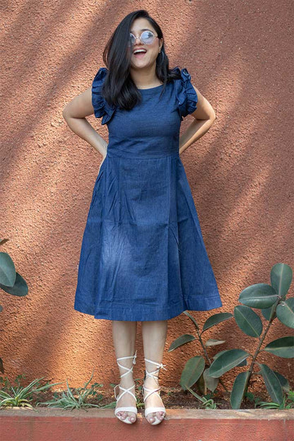 Cotton Denim Dino Dress
