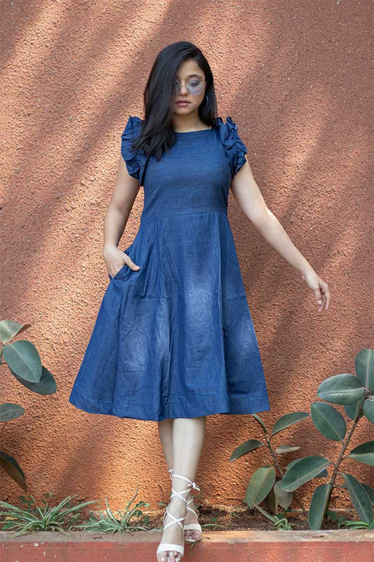 Cotton Denim Dino Dress