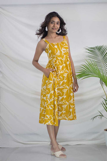 Yellow Strap Cotton Dress