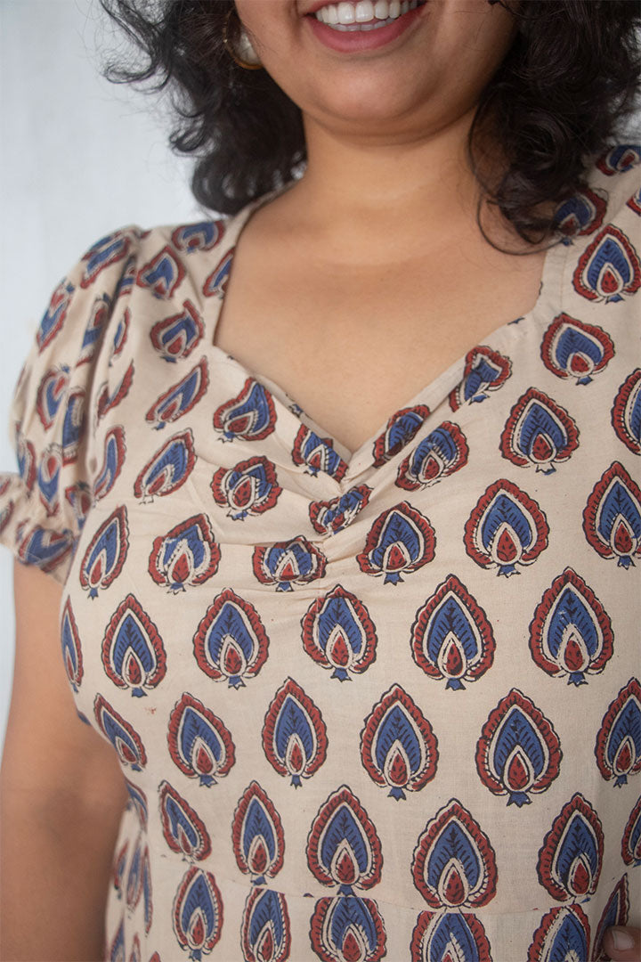 Plus Queens Anna Block Print Cotton Dress
