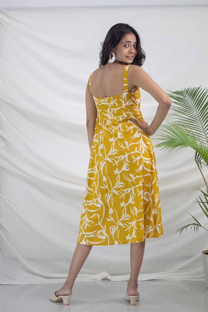Yellow Strap Cotton Dress