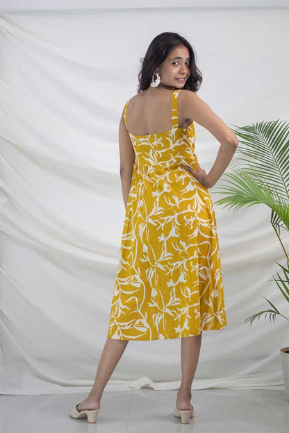 Yellow Strap Cotton Dress