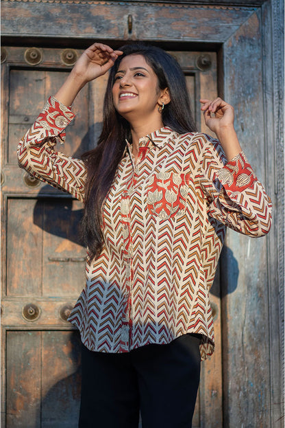 Upward Block printed Cotton Shirt