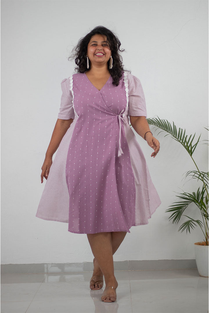Plus Lailac lacy Cotton Dress