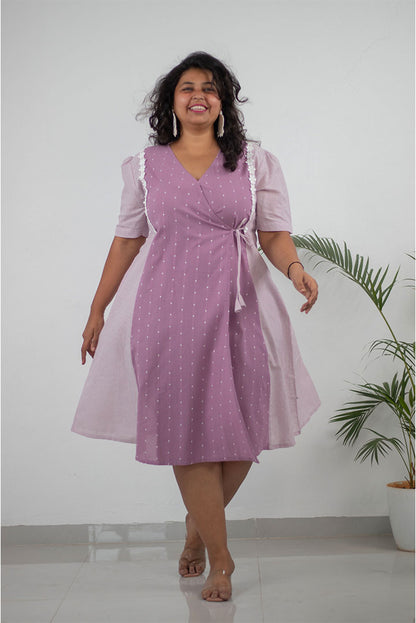 Plus Lailac lacy Cotton Dress