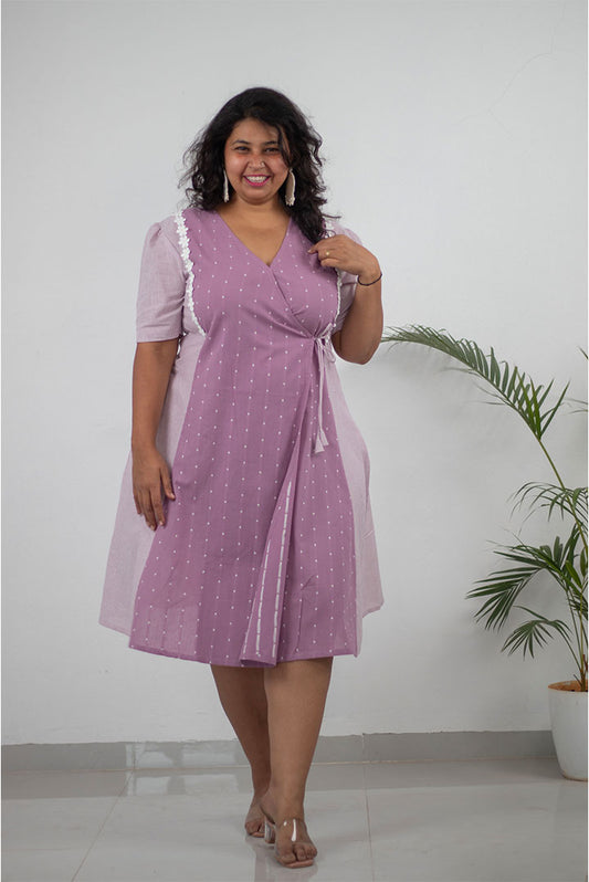 Plus Lailac lacy Cotton Dress