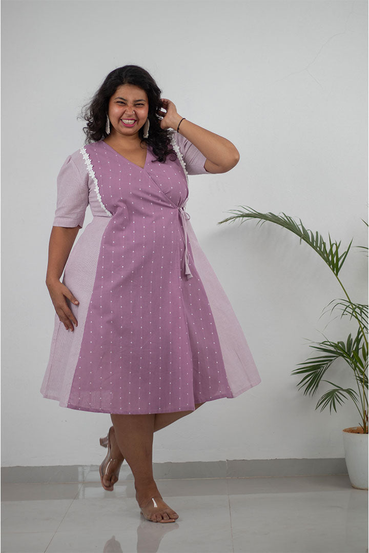 Plus Lailac lacy Cotton Dress