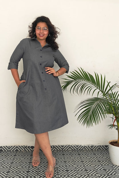 Plus Denim Grey Dress