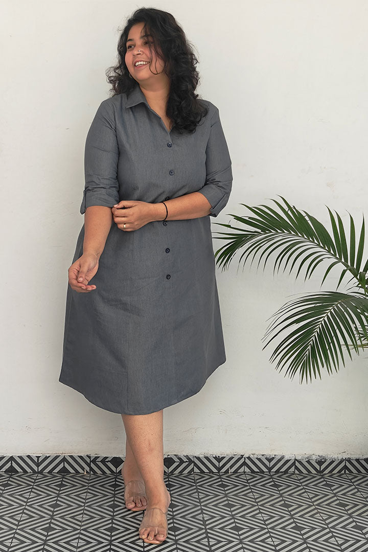 Plus Denim Grey Dress