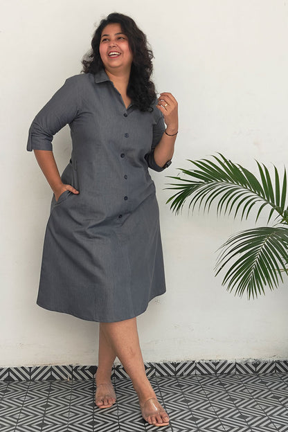 Plus Denim Grey Dress