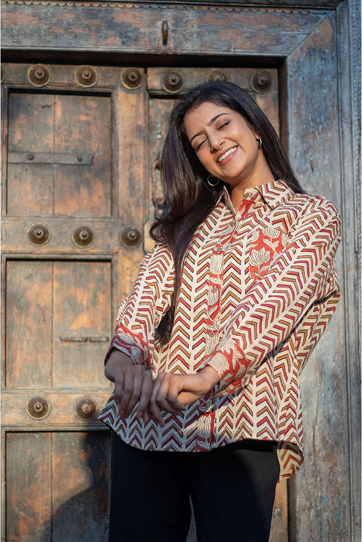 Upward Block printed Cotton Shirt