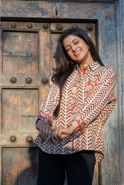 Upward Block printed Cotton Shirt
