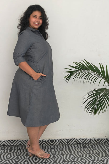 Plus Denim Grey Dress