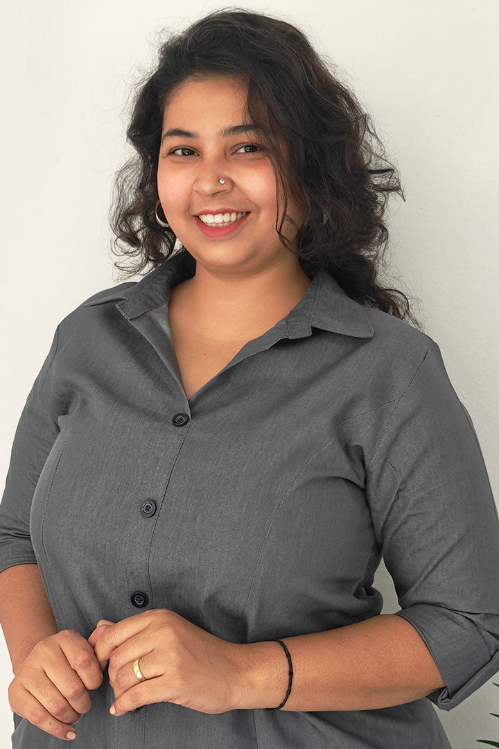 Plus Denim Grey Dress