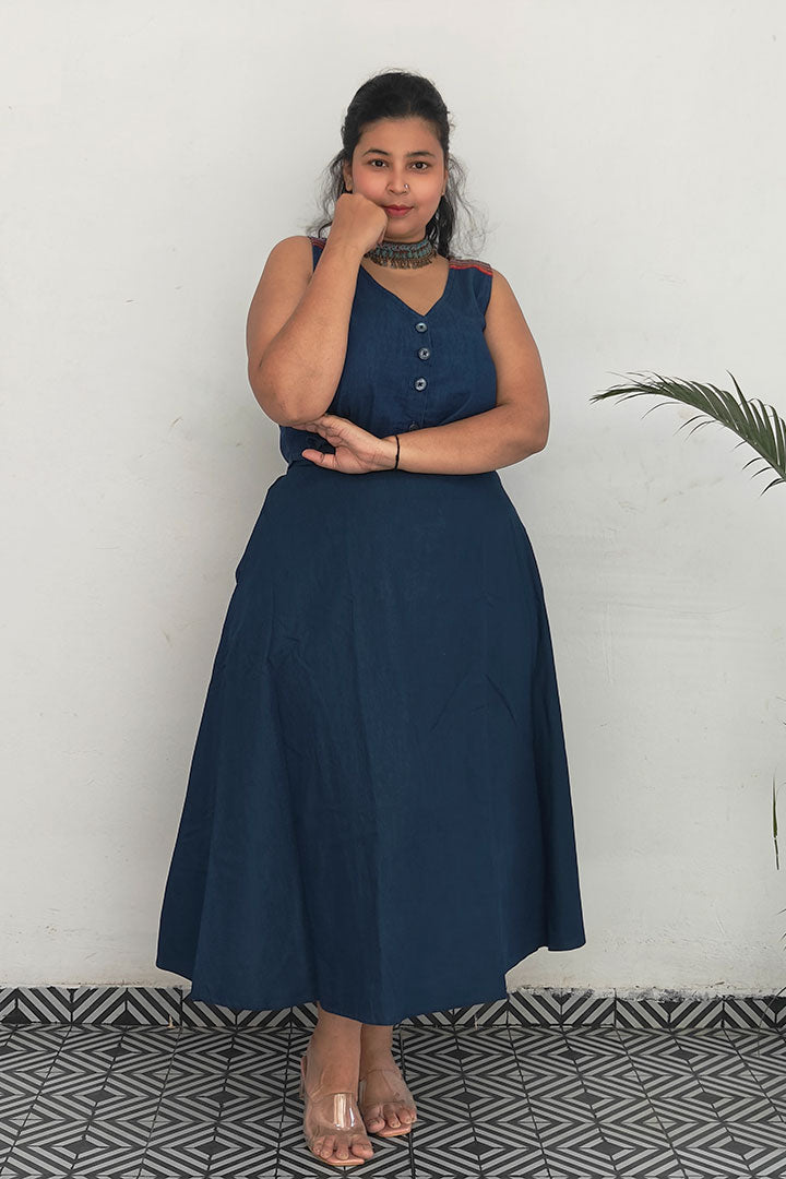 Plus Denim Vest Cord Set