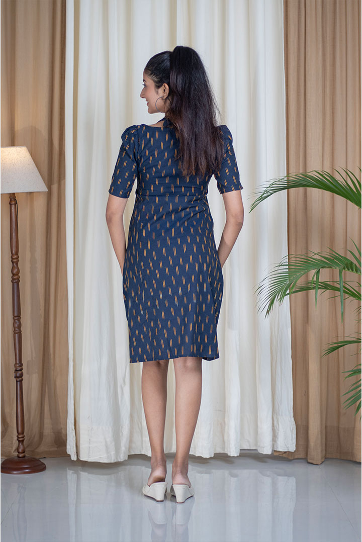 Ikhat Blue Halter Style Cotton Dress