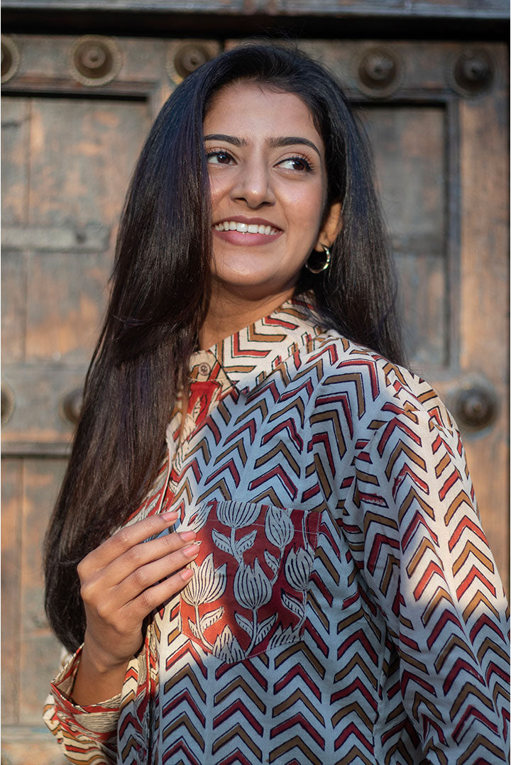 Upward Block printed Cotton Shirt