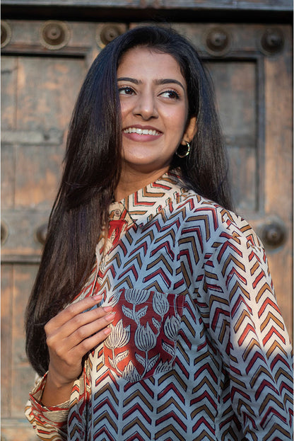 Upward Block printed Cotton Shirt
