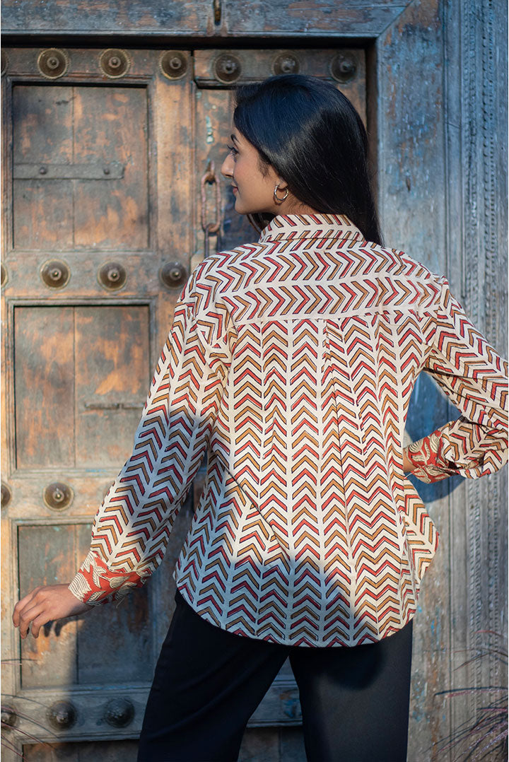 Upward Block printed Cotton Shirt