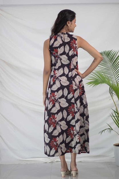 Cotton Block Print high neck Dress