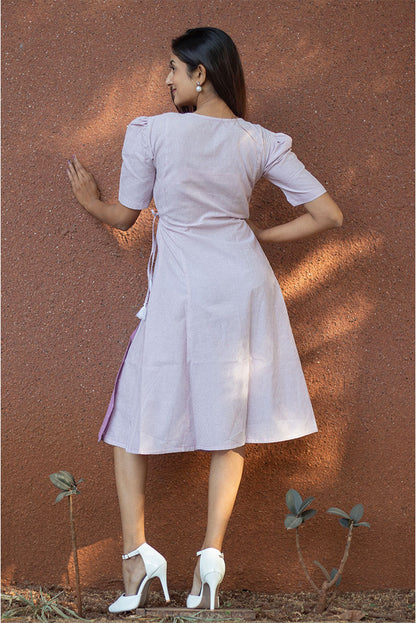 Lailac Lacy Wrap Style Cotton Dress