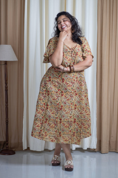 Plus Size Hand Block printed Kalamkari Cotton Dress