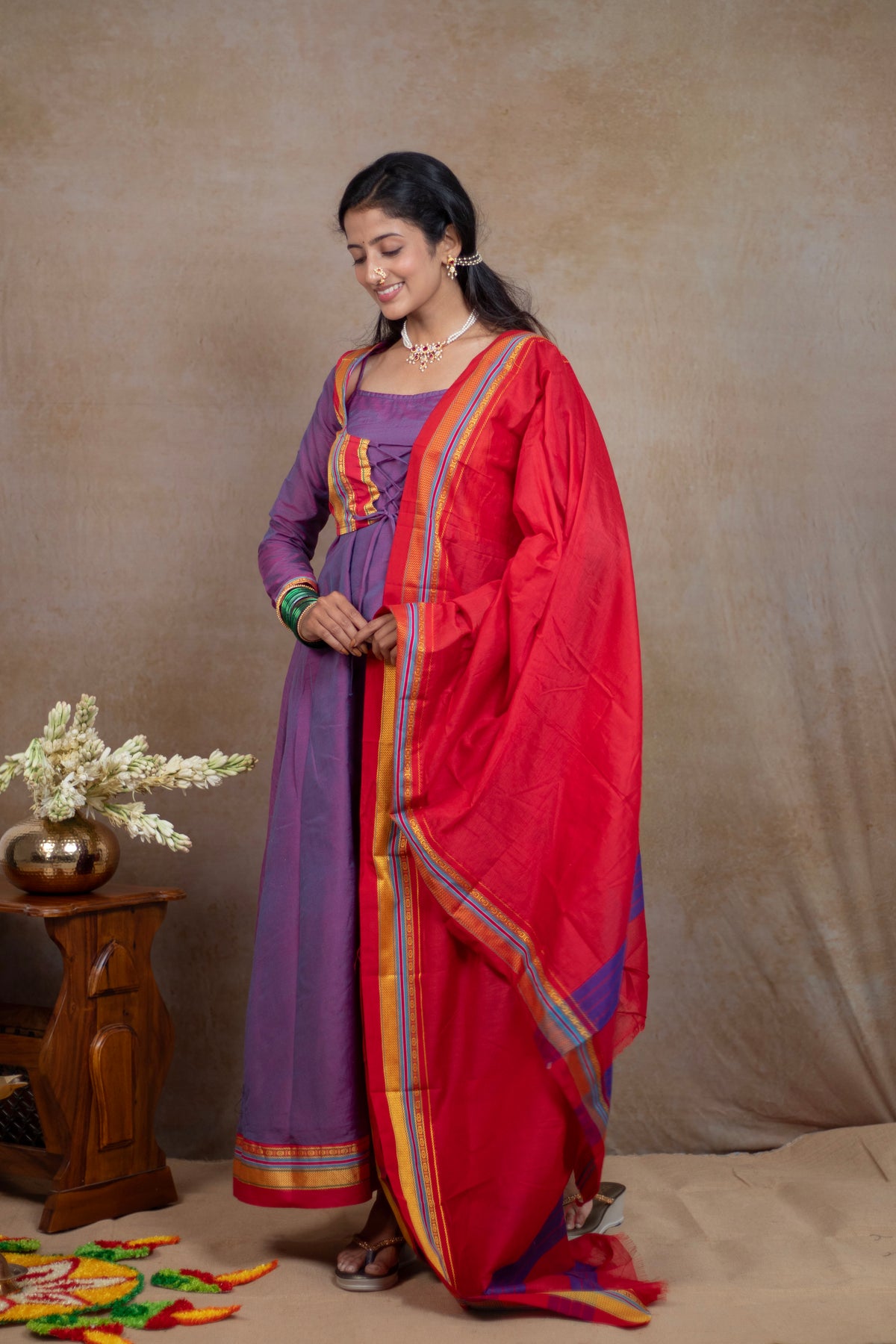 Irkal Cotton Dupatta Set Festive Dress