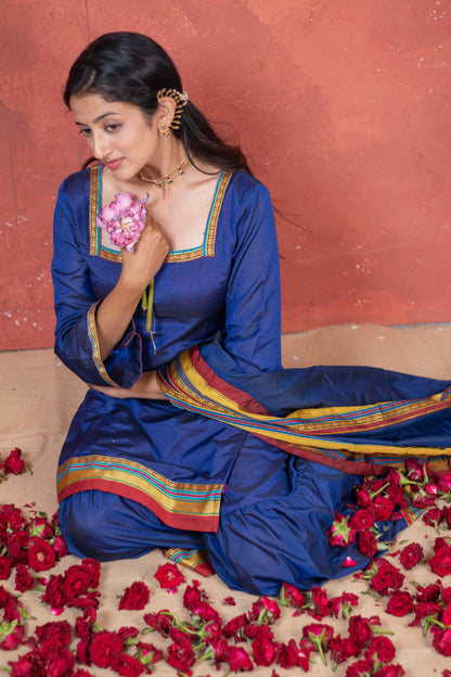 Irkal Cotton Shrara Style Kurta Pant Dupatta Set