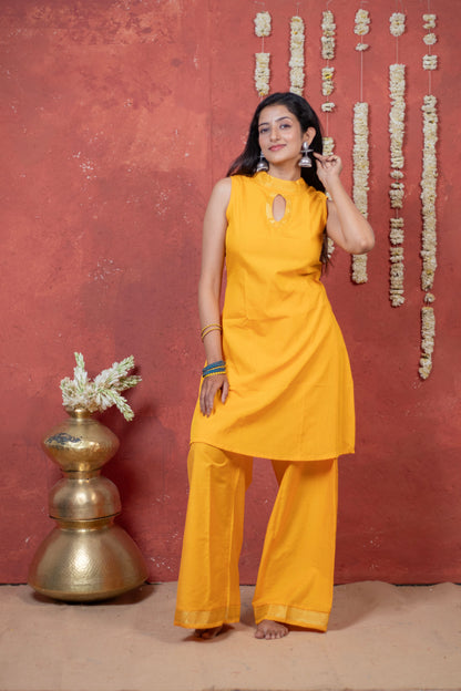 Yellow Mangal Kurta Pant Set
