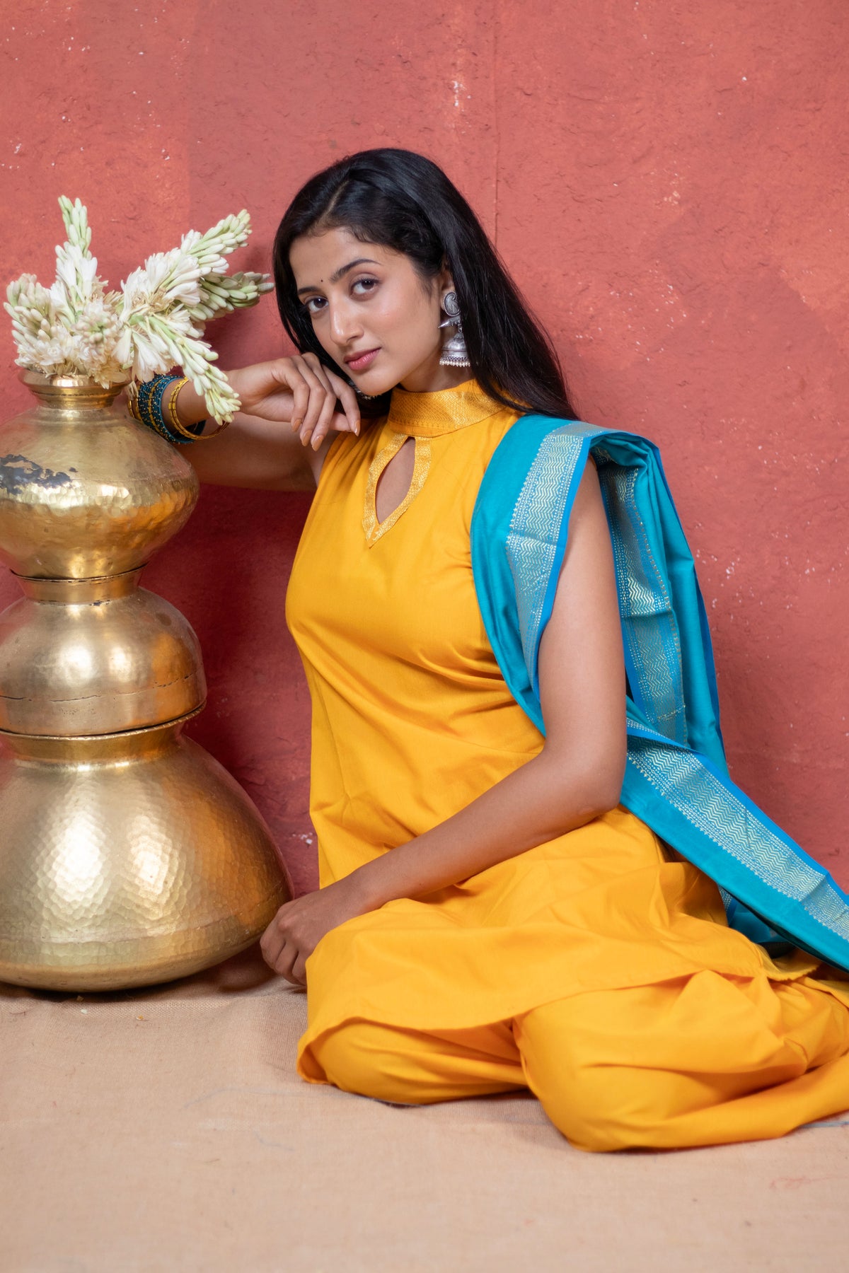 Yellow Mangal Kurta Pant Set