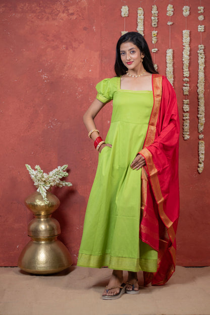 Irkat Cotton Festive Dress with Dupatta