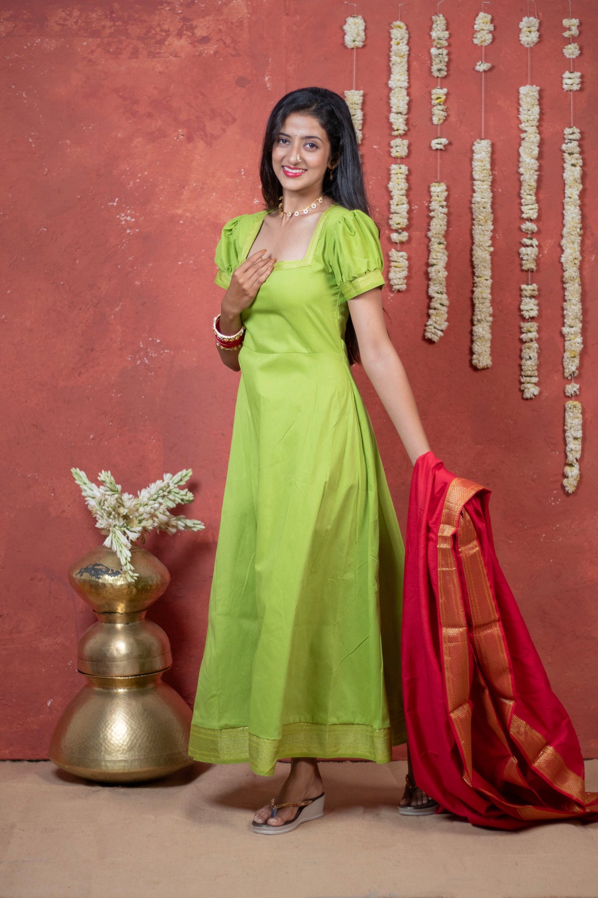 Irkat Cotton Festive Dress with Dupatta