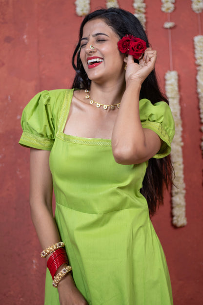 Irkat Cotton Festive Dress with Dupatta