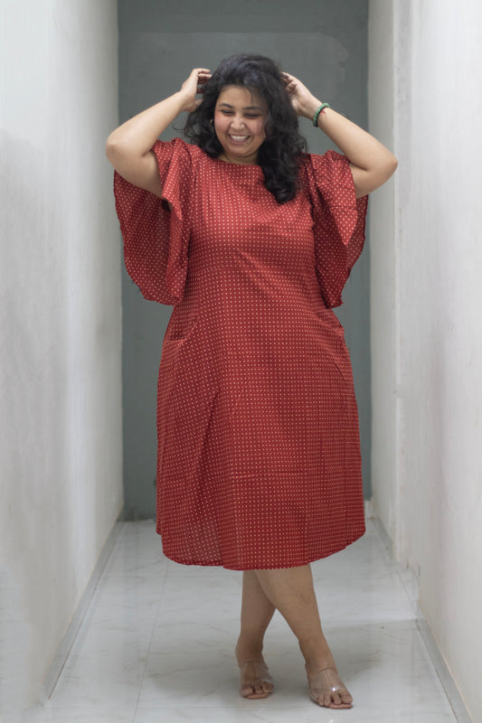 Plus Cotton Brick Butterfly Dress