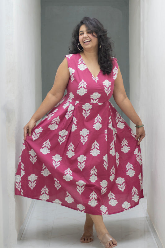 Brick Pink Cotton Dress
