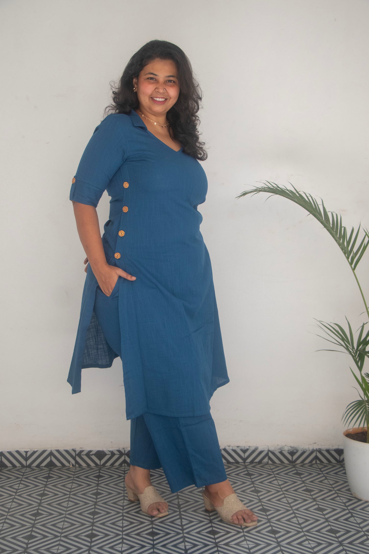 Blue Cotton Office Cord