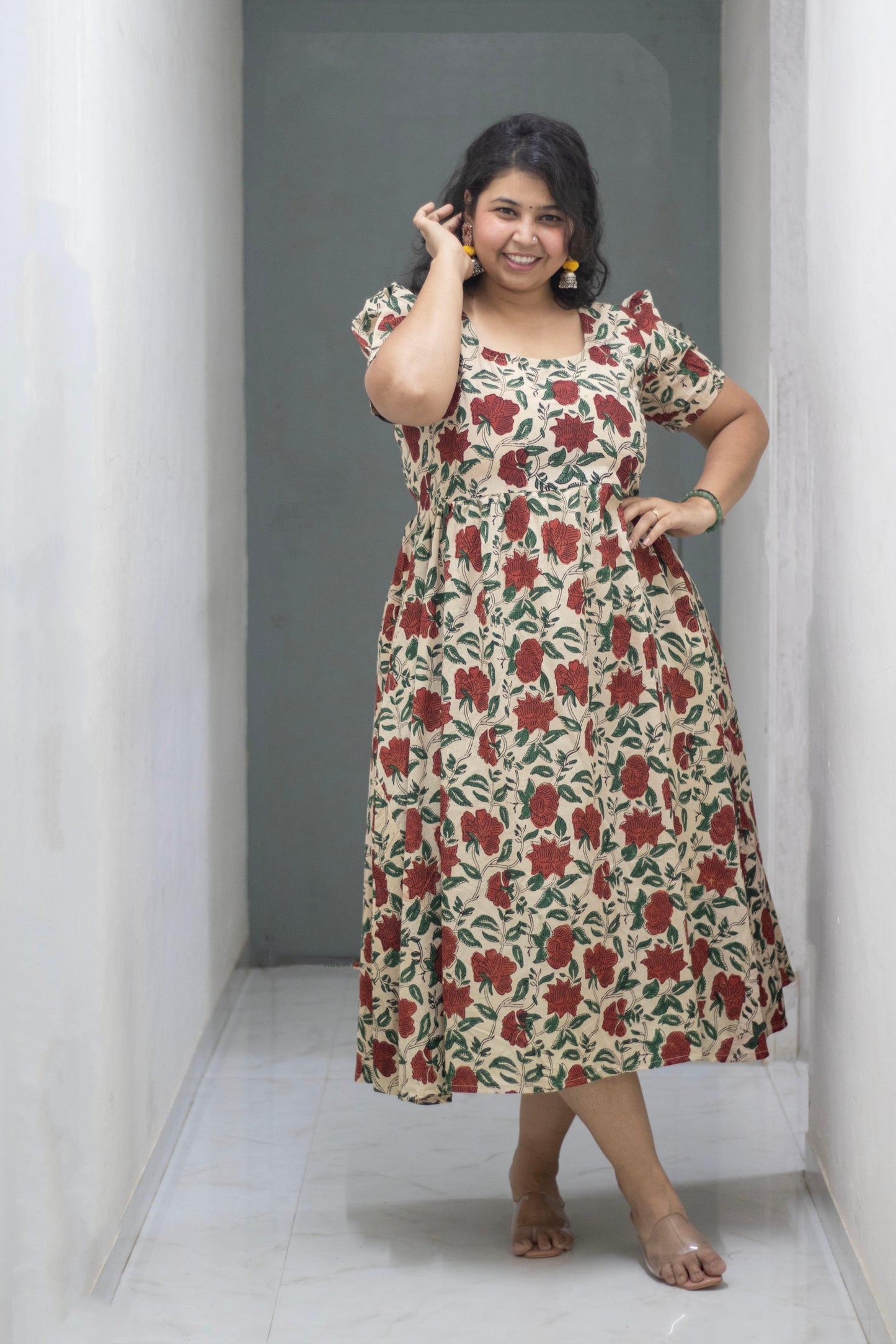 Plus Wild Rose Cotton Dress