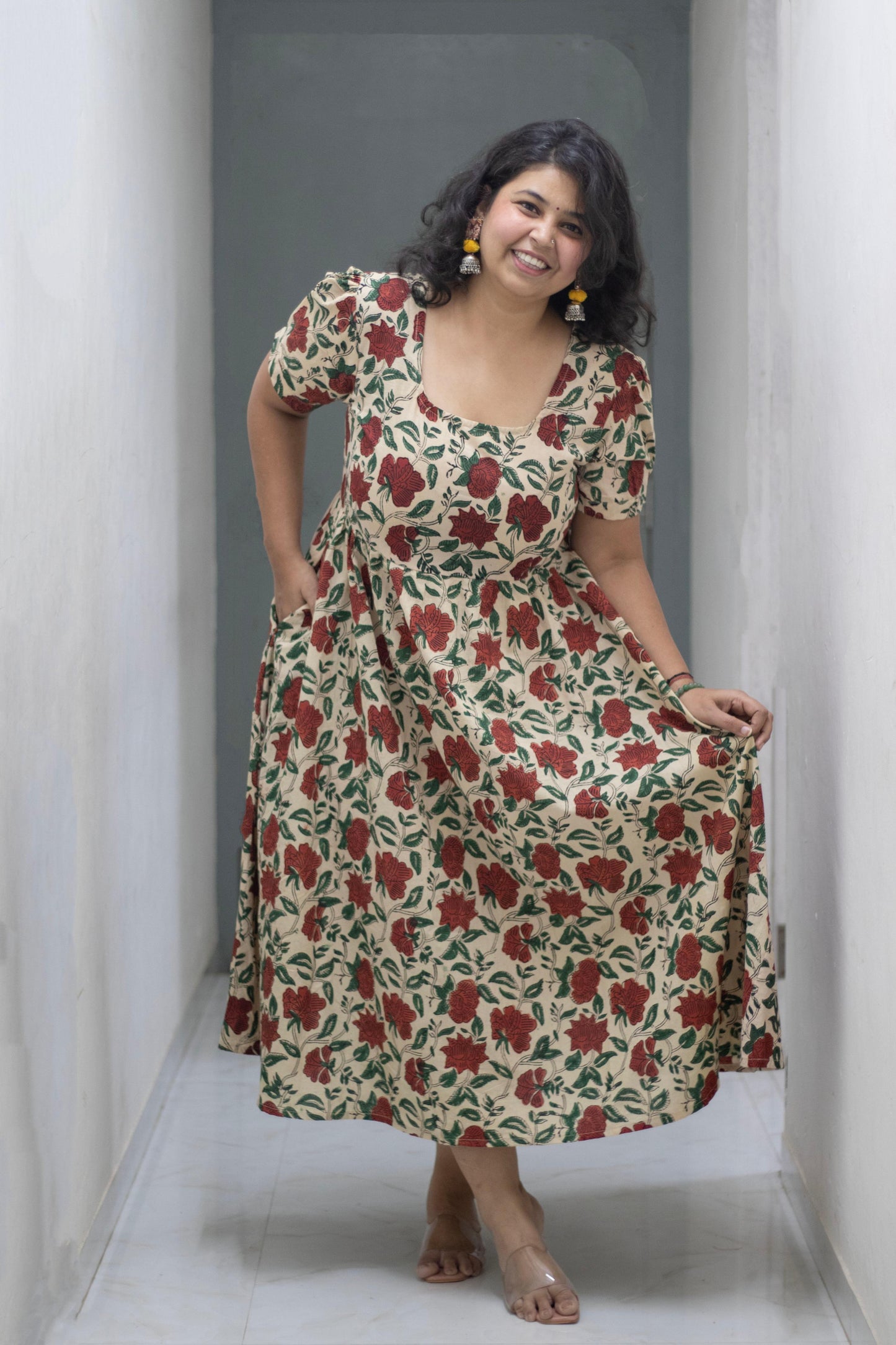 Plus Wild Rose Cotton Dress